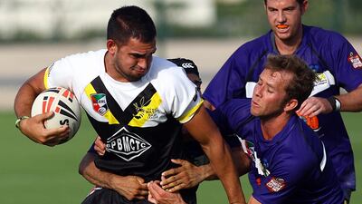 Xodus Wasps shown in action during the UAE Rugby League Cup in 2013, when it was last staged. Satish Kumar / The National / May 3, 2013