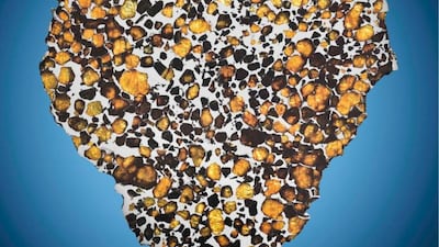 A slice of the Imilac meteorite auctioned by Christie's. Courtesy of: Christie's