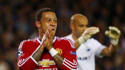 Manchester United forward Memphis Depay will face old club PSV Eindhoven in the Uefa Champions League group stage. Yves Herman / Reuters