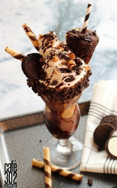 Try the freakshakes at Cafe 302 including the Triple Trouble (pictured). Cafe 302