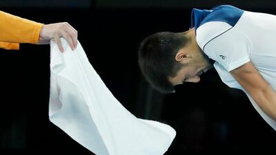 Novak Djokovic said the level of pain was not enough to force him to retire from his match against Chung Hyeon. Mast Irham / EPA