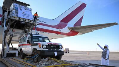 The UAE has sent 12 planes carrying 515 tonnes of critical aid to support the Lebanese people during the latest conflict. Photo: Wam