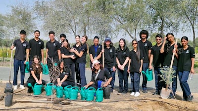 Dubai International Academy Emirates Hills pupils planting trees at the Emirates Soil Museum. All photos: Dubai International Academy Emirates Hills