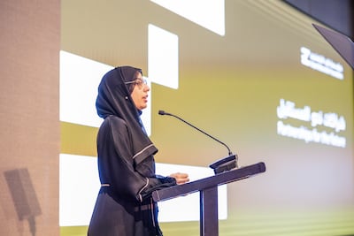 Noor Odeh, a Ruwwad Zayed Scholar from Jordan, speaks at Partnerships for the Future. Photo: Zayed Education Foundation