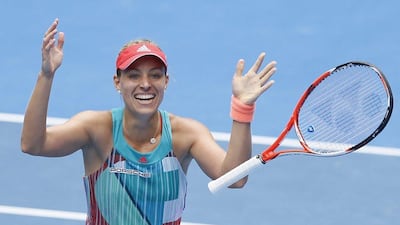 Angelique Kerber of Germany celebrates after defeating Victoria Azarenka in the Australian Open quarter-final on Wednesday. Made Nagi / EPA / January 27, 2016