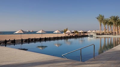 The lap pool of Waldorf Astoria Ras Al Khaimah. Courtesy Waldorf Astoria Hotels & Resorts