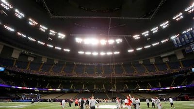 The San Francisco 493s practice at the Superdome ahead of Super Bowl XLVII.