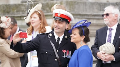 Guests arrive for the national service of thanksgiving at St Paul's Cathedral. The queen sadly couldn't make it due to 'mobility issues and discomfort'. Getty Images