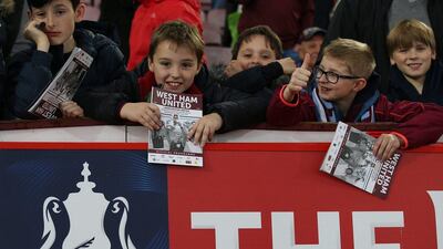 Young West Ham fans look on prior to the FA Cup, sixth round replay between West Ham United and Manchester United at the Boleyn Ground on April 13, 2016 in London, England. (Photo by Ian Walton/Getty Images)