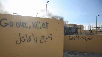 Graffiti left by protesters. AFP