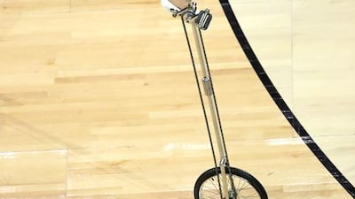 ‘Red Panda’ performs during half-time of game four of the Eastern Conference Finals between the Toronto Raptors and the Cleveland Cavaliers at the Air Canada Centre in Toronto, Ontario, Canada.. Tom Szczerbowski / Getty Images / AFP