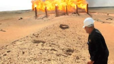 Gas flares like this one in Iraq will instead be used to generate electricity.