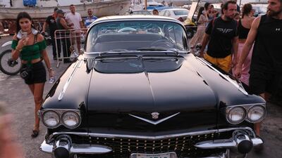 A 1958 Cadillac Fleetwood on display at the port.