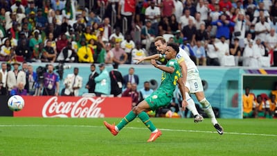 England's Harry Kane scores the second goal. PA