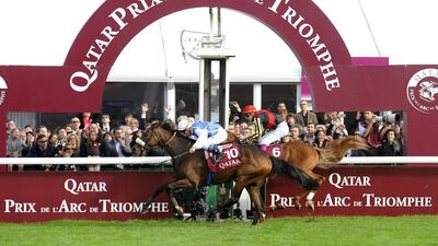 Qatar Prix de l’Arc de Triomphe at Longchamp, France, has a purse of €500,000 for Purebred Arabian horses. Yoan Valat / EPA