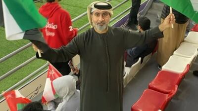 Emirati Bader Mohammed will travel by car to Qatar to support the national team. Photo: Bader Mohammed