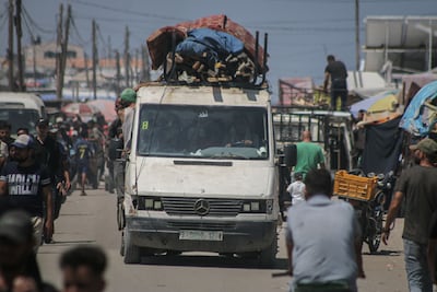 Displaced Palestinians in the Al Mawasi district, west of Rafah. Bloomberg