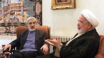 Mehdi Karrubi, right, and Mir Hossein Mousavi were two of the leaders in Iran's Green movement in 2009. AP Photo