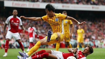 Pinged one sumptuous cross-field ball from left to right flank starting move that ended with Odegaard wasting glorious chance to score. Found pace of Mitoma tricky in second half. EPA