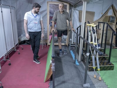 Dozens of patients have been fitted with prosthetic limbs at the UAE's floating hospital in Al Arish. Photo: Wam