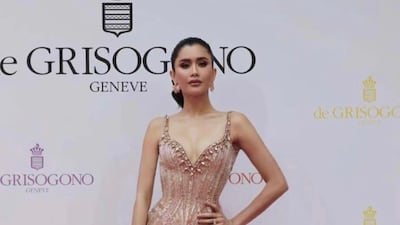 Model Praya Lundberg at Cannes Film Festival in 2019 wearing Michael Cinco. Photo: Michael Cinco