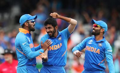 India fast bowler Jasprit Bumrah, centre, has taken wickets at crucial junctures making him a potent weapon for his team. Jon Super / AP Photo