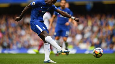 Antonio Rudiger of Chelsea has a shot on goal during the Premier League match against Burnley at Stamford Bridge on August 12, 2017 in London, England. Dan Mullan / Getty Images