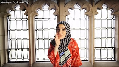 A still from Syrian-American Mona Haydar's new music video, which also features Jackie Cruz. Courtesy YouTube