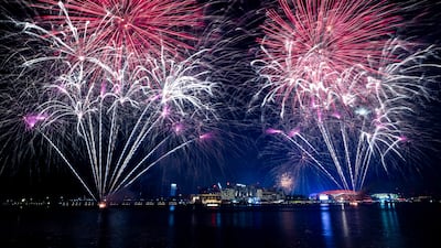 Eid Al Adha fireworks light up UAE skies at Yas Waterfront in Abu Dhabi. Victor Besa / The National