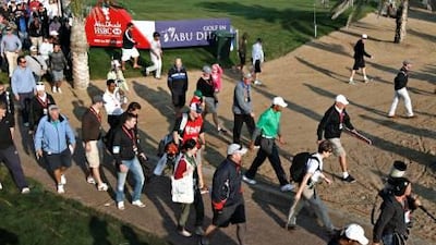 Tiger Woods, the former world No 1, during the first round at the Abu Dhabi Golf Championship on Thursday.