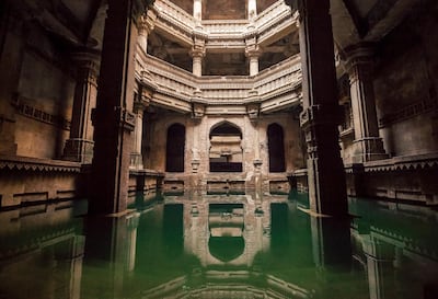 Adalaj ni vav (step well) is intricately carved and is five stories deep. Such step wells were once integral to the semi-arid regions of Gujarat, as they provided water for drinking, washing and bathing. These wells were also venues for colourful festivals and sacred rituals. Getty Images