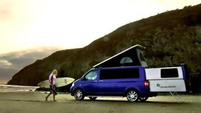 The rear takes less than a minute to extend and weighs just 130kg. Doubleback