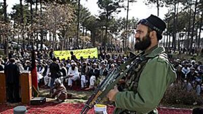 At a ceremony in Herat province last week, tight security surrounded a delegation that included the governor and the mayor. Ghulam Yahya, a former member of the US-backed administration, is now a leading insurgent commander in the area.