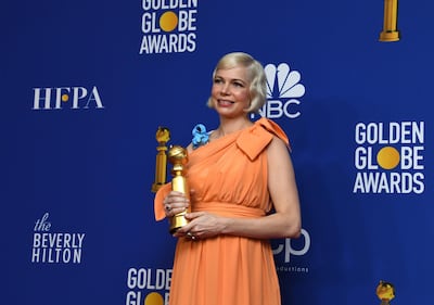 Michelle Williams holds the award for Best Performance by an actress in a Limited Series or a Motion Picture Made for Television. EPA