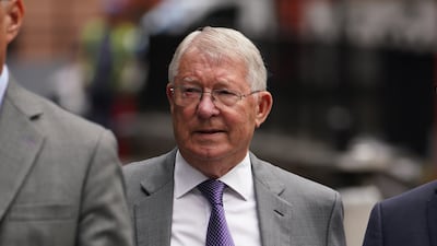 Former Manchester United manager Sir Alex Ferguson arrives at Manchester Crown Court where his former player Ryan Giggs is on trial, charged with assaulting his ex-girlfriend. PA