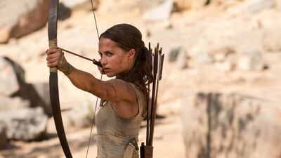 Alicia Vikander in a scene from Tomb Raider. Ilzek Kitshoff / Warner Bros. Pictures