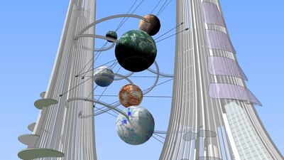 Three of the spheres between the planned Phoenix Towers will be themed restaurants. Courtesy Chetwoods Architects