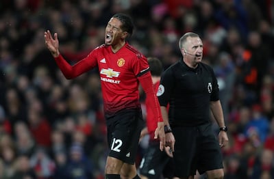 Manchester United's Chris Smalling could possibly have got into big trouble against Everton. Reuters