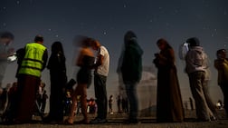 People gather to watch the Perseids meteor shower from the top of Jebel Jais in Ras Al Khaimah last year. EPA
