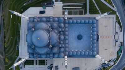 In this aerial photo from a drone, the courtyard and surrounding roads of the closed Grand Camlica Mosque are seen empty during a four-day lockdown to help stop the spread of the coronavirus in Istanbul, Turkey. Getty Images