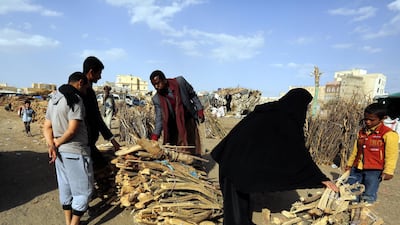 Yemenis buy firewood for cooking purposes amid ongoing cooking gas shortage in Sana'a, Yemen. Yahya Arhab / EPA
