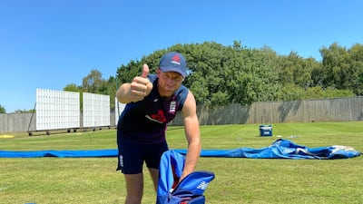 England's Jos Buttler gives the thumbs up during training on June 25, 2020. PA