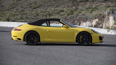911 Carrera S Cabriolet Racing Yellow. Photographed in Tenerife.Courtesy Porsche