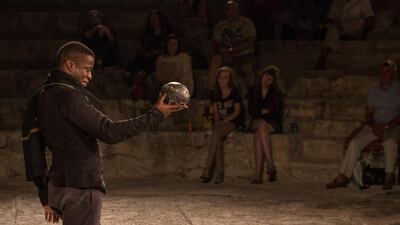 Nigerian-born British actor Ladi Emeruwa, one of the actors who plays the lead in Shakespeare’s Globe Theatre’s Hamlet. Helena Miscioscia