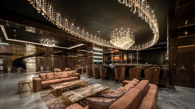 An expansive lounge bar.