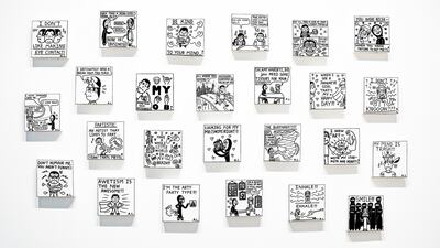 Abdullah Lutfi's works include his observations on daily life and experiences of a young person on the autism spectrum. Courtesy Cuadro Gallery