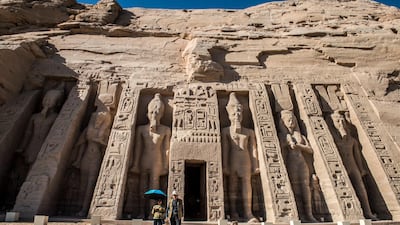 Tourists leave the Nefertari complex at the ancient Egyptian temple of Abu Simbel. Egypt, home to seven UNESCO World Heritage sites, is North Africa's leading tourism destination in 2019, according to Euromonitor's Top 100 City Destinations report. AFP