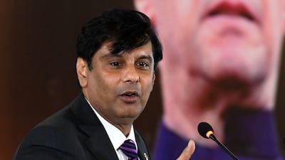 Sharif speaks during an event 'Regime Change Conspiracy and Pakistan’s Destabilisation' in Islamabad, in June 2022. AFP