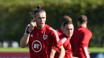 Wales' Gareth Bale during training. PA