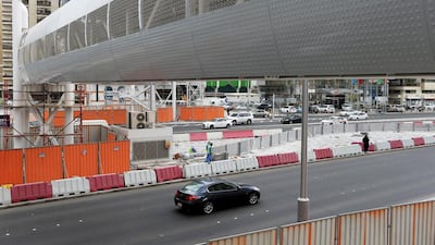 The pedestrian bridge across Sheikh Zayed Street unofficially opened for public use on February 22, 2015. Ravindranath K / The National